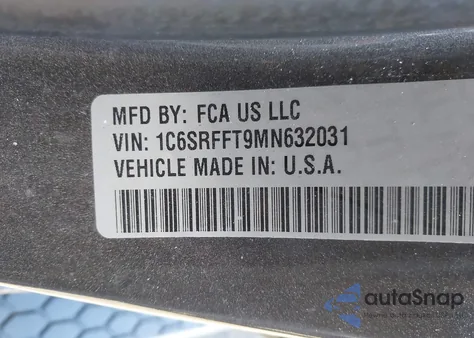 2021 Ram 1500 Lone Star 4X4 5'7 Box z USA, uszkodzony, nr VIN 1C6SRFFT9MN632031